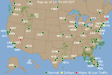National Airport Delays Map