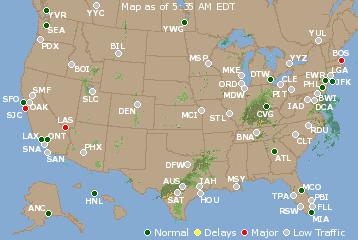 National Airport Delays Map