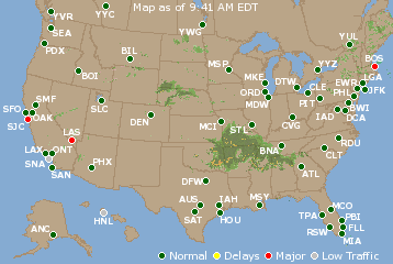 National Airport Delays Map