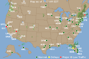 National Airport Delays Map