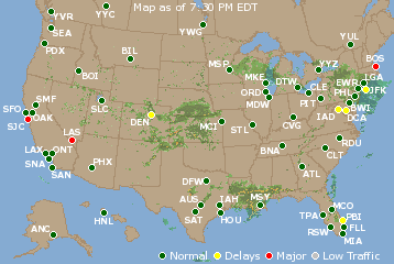 National Airport Delays Map