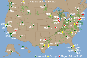 National Airport Delays Map