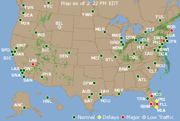 National Airport Delays Map