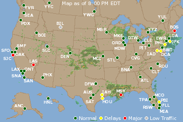 National Airport Delays Map