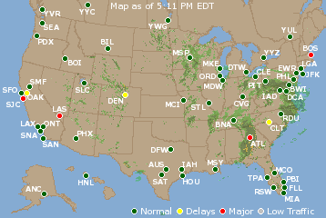 National Airport Delays Map