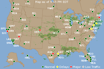 National Airport Delays Map