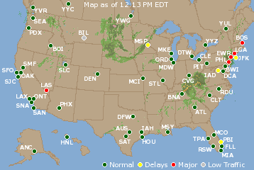 National Airport Delays Map