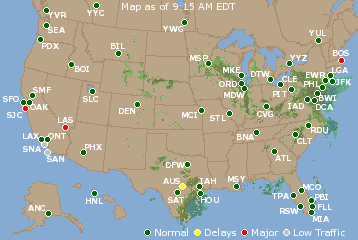 National Airport Delays Map