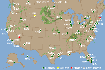 National Airport Delays Map