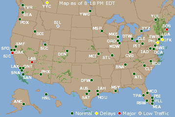 National Airport Delays Map