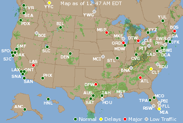 National Airport Delays Map