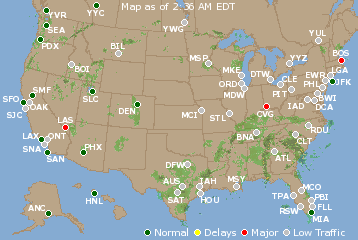 National Airport Delays Map