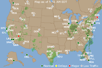 National Airport Delays Map