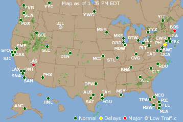 National Airport Delays Map