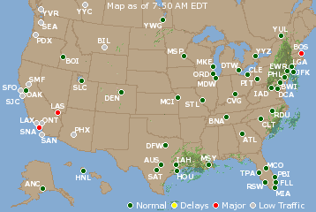 National Airport Delays Map