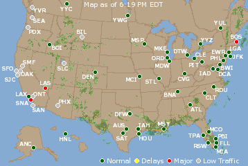 National Airport Delays Map