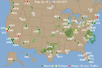 National Airport Delays Map