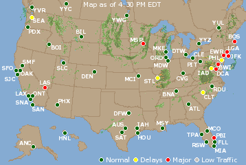 National Airport Delays Map
