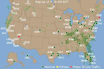 National Airport Delays Map