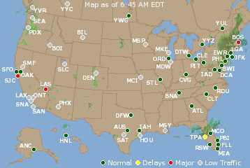 National Airport Delays Map