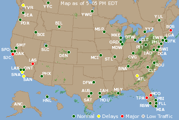 National Airport Delays Map