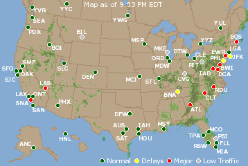 National Airport Delays Map