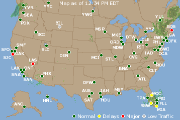 National Airport Delays Map
