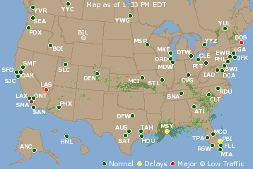 National Airport Delays Map
