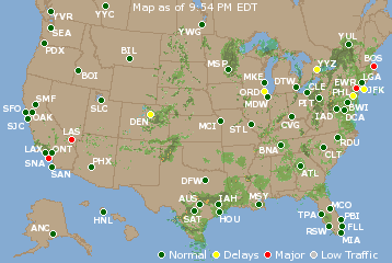 National Airport Delays Map