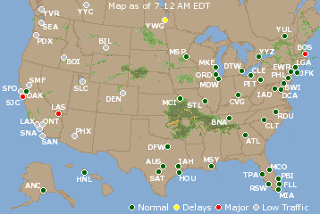 National Airport Delays Map