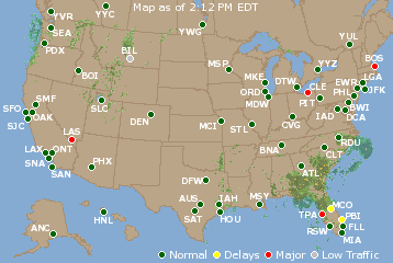 National Airport Delays Map