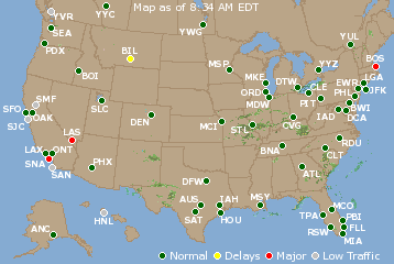 National Airport Delays Map