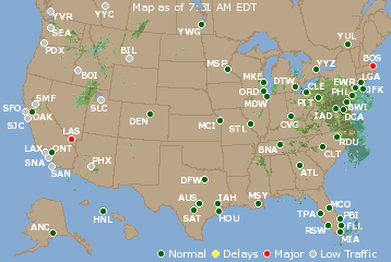 National Airport Delays Map