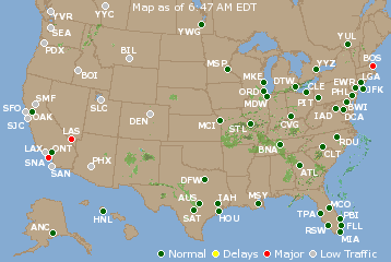 National Airport Delays Map