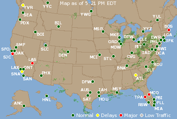 National Airport Delays Map