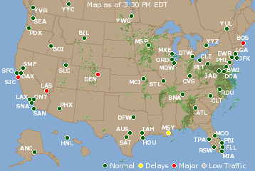 National Airport Delays Map