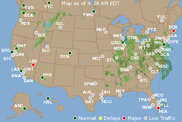National Airport Delays Map