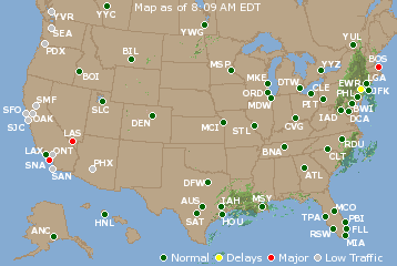 National Airport Delays Map