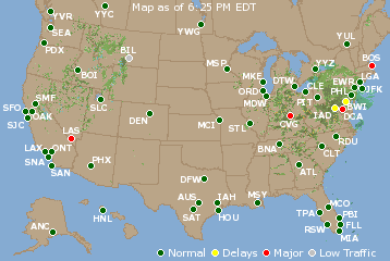 National Airport Delays Map