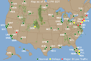National Airport Delays Map