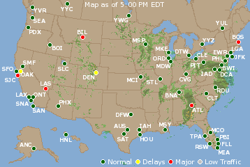 National Airport Delays Map