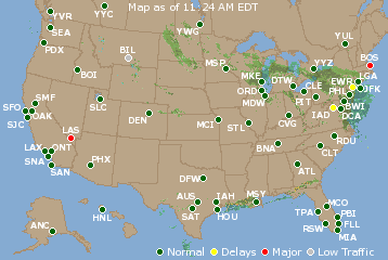 National Airport Delays Map