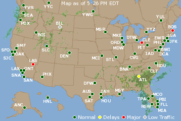 National Airport Delays Map