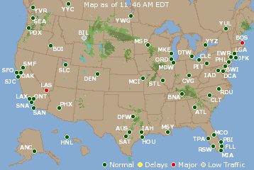 National Airport Delays Map