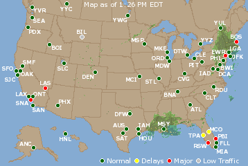 National Airport Delays Map