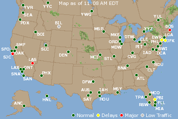 National Airport Delays Map