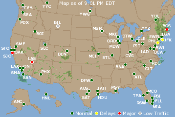 National Airport Delays Map