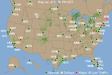 National Airport Delays Map