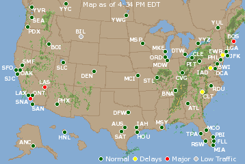 National Airport Delays Map