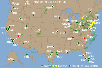 National Airport Delays Map